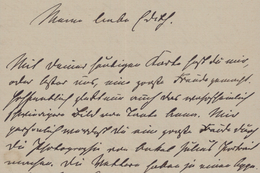 Foto eines alten Briefes in deutscher Kurrentschrift